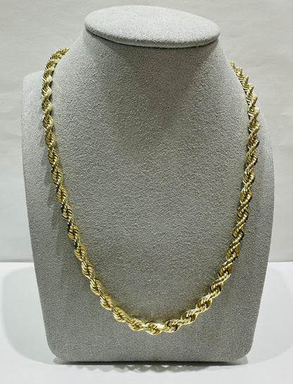 10K GOLD SOLID ROPE CHAIN-  WEIGHT: 40gm   24"   3.99mm