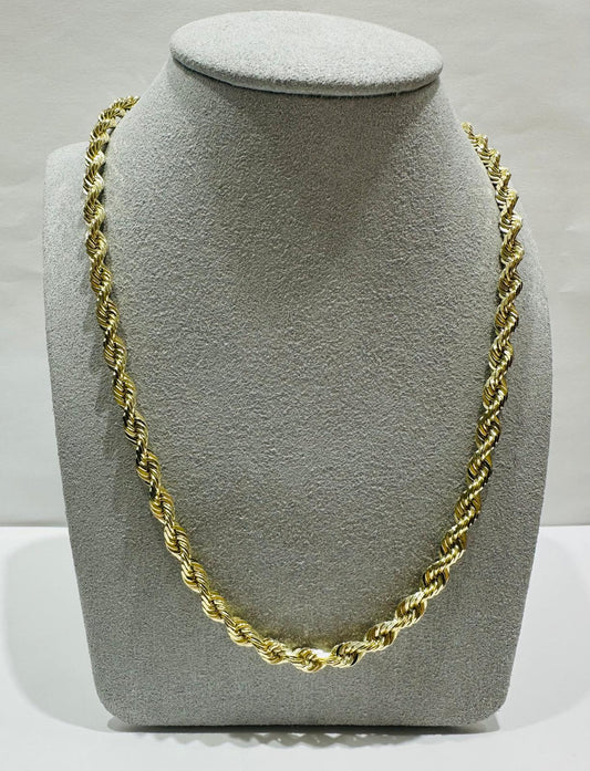 10K GOLD SOLID ROPE CHAIN-  WEIGHT: 40gm   24"   3.99mm