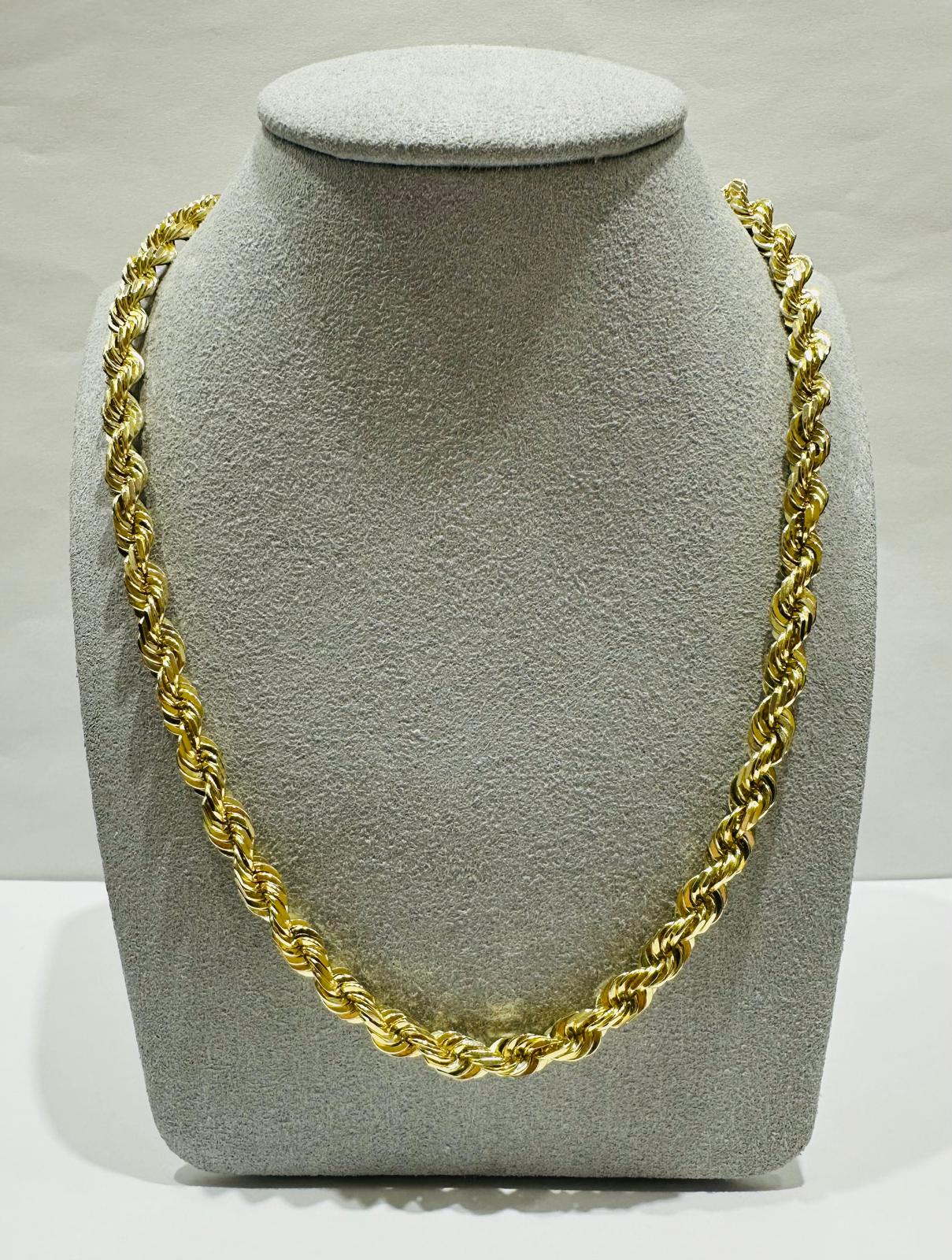 10K GOLD SOLID ROPE CHAIN-  WEIGHT: 64.4gm   28"   4.75mm