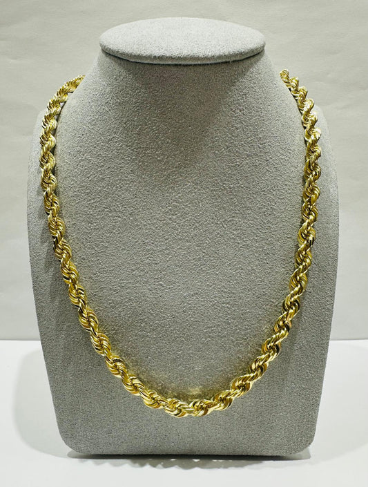 10K GOLD SOLID ROPE CHAIN-  WEIGHT: 64.4gm   28"   4.75mm