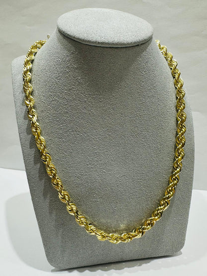 10K GOLD SOLID ROPE CHAIN-  WEIGHT: 64.4gm   28"   4.75mm