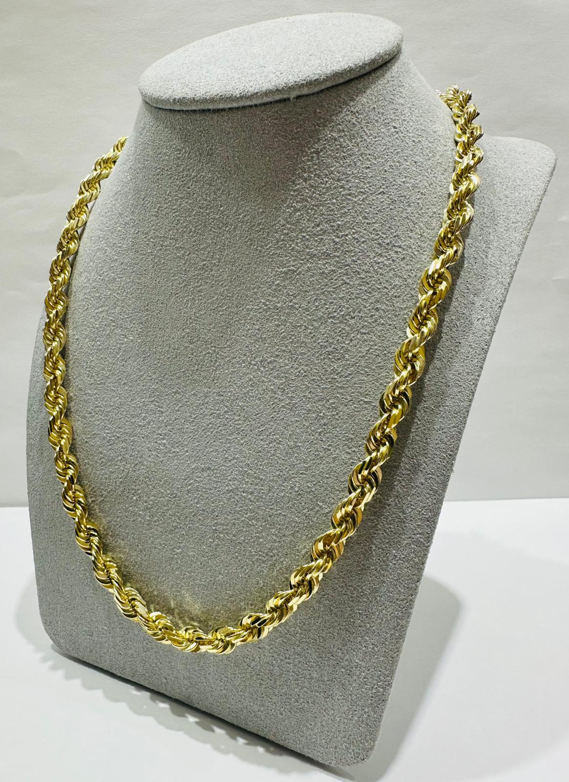 10K GOLD SOLID ROPE CHAIN-  WEIGHT: 64.4gm   28"   4.75mm