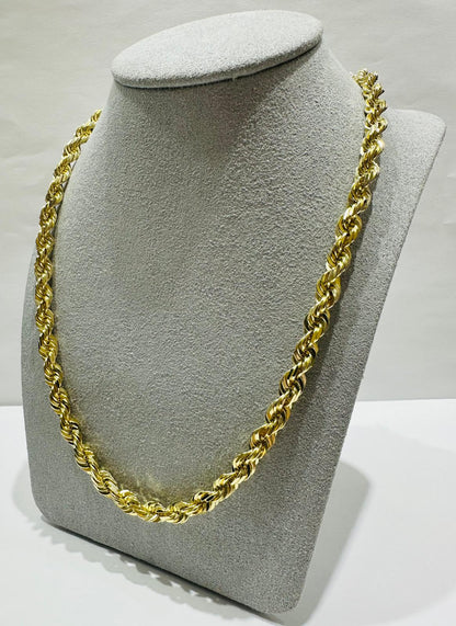 10K GOLD SOLID ROPE CHAIN-  WEIGHT: 64.4gm   28"   4.75mm