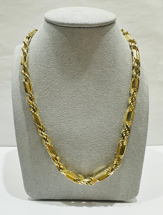 10K GOLD SOLID ROPE CHAIN-  WEIGHT: 54.5gm   28"   5.55mm