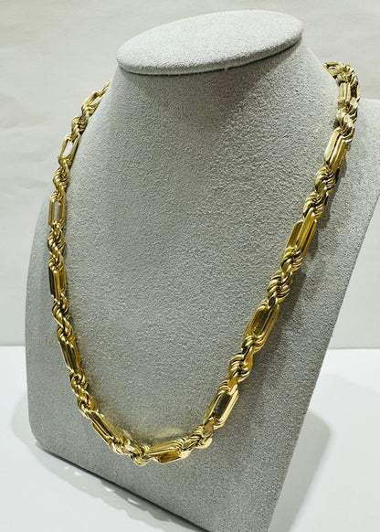 10K GOLD SOLID ROPE CHAIN-  WEIGHT: 54.5gm   28"   5.55mm