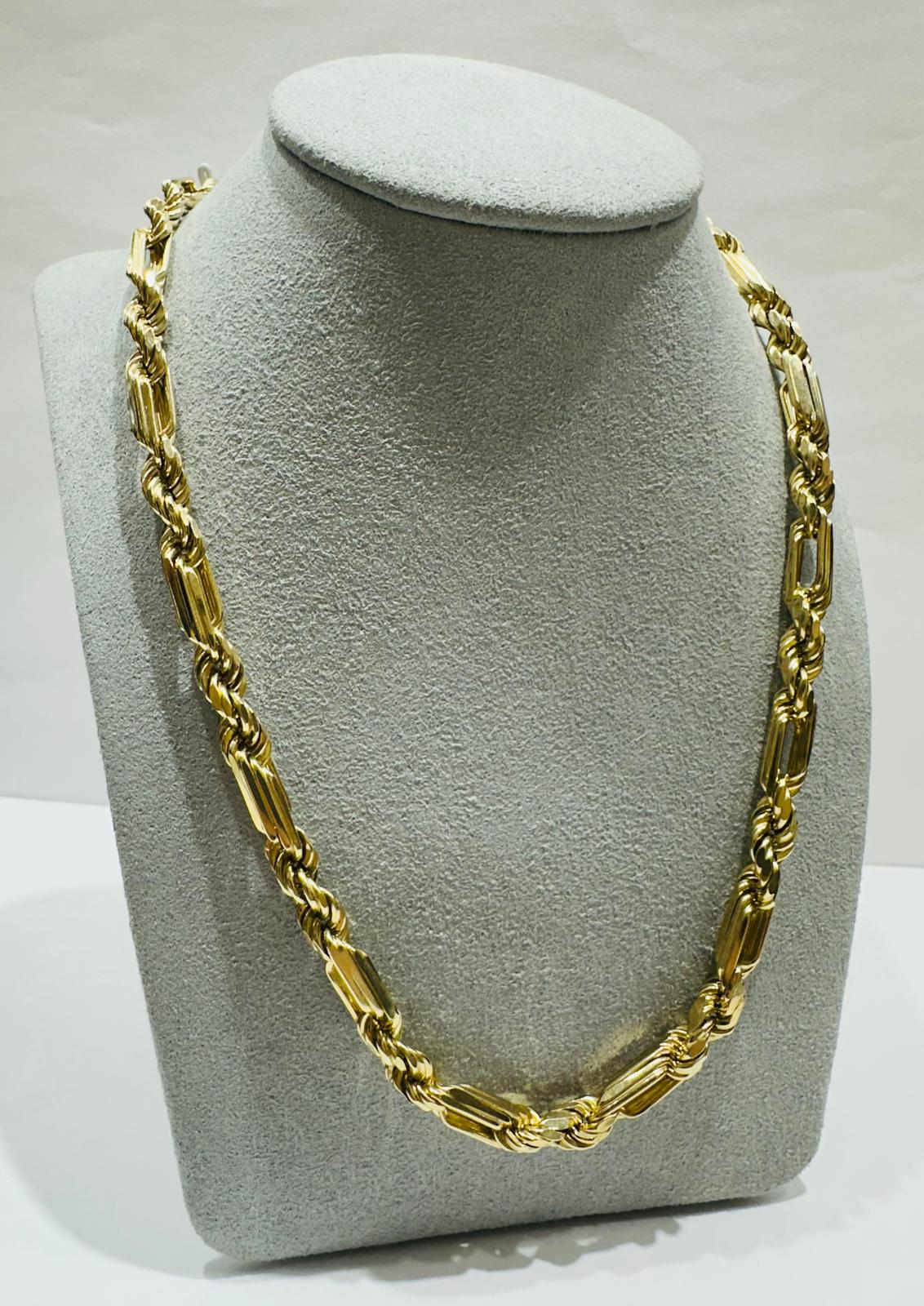 10K GOLD SOLID ROPE CHAIN-  WEIGHT: 54.5gm   28"   5.55mm