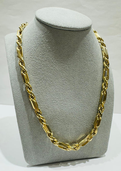 10K GOLD SOLID ROPE CHAIN-  WEIGHT: 54.5gm   28"   5.55mm