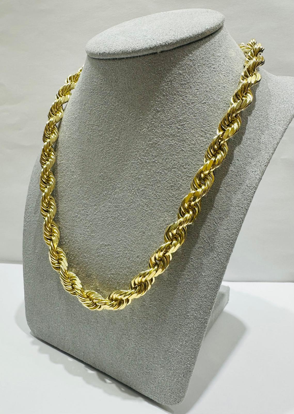 10K GOLD SOLID ROPE CHAIN,  WEIGHT: 88gm   20"   6.50mm
