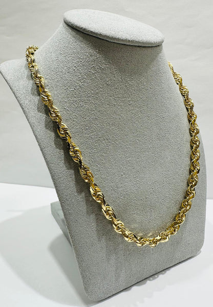 10K GOLD SOLID ROPE CHAIN,  WEIGHT: 30.6gm   20"   4.80mm