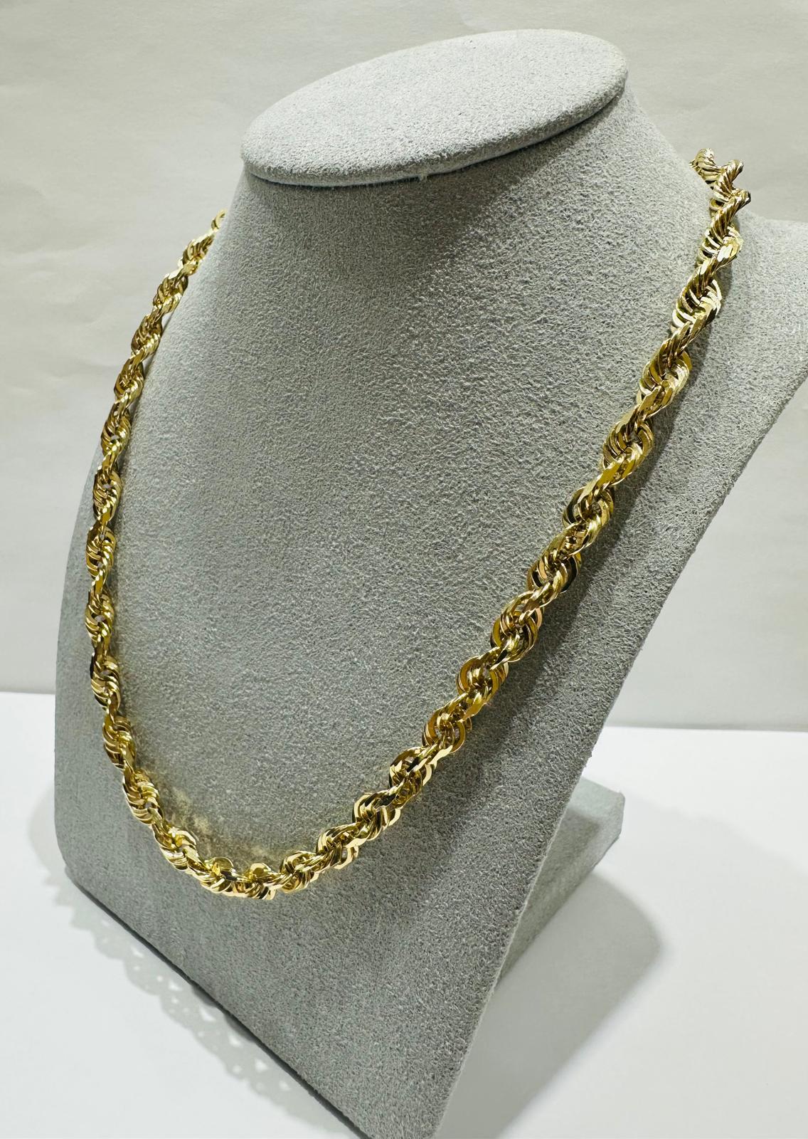 10K GOLD SOLID ROPE CHAIN,  WEIGHT: 30.6gm   20"   4.80mm