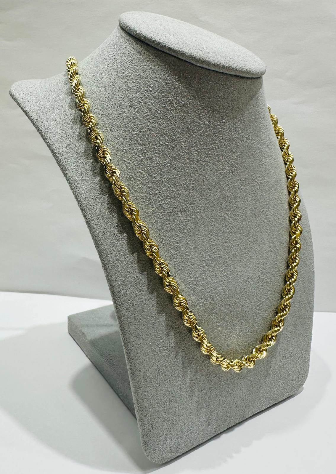 10K GOLD SOLID ROPE CHAIN,  WEIGHT: 32.6gm   20"   3.79mm