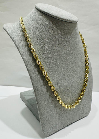 10K GOLD SOLID ROPE CHAIN,  WEIGHT: 32.6gm   20"   3.79mm