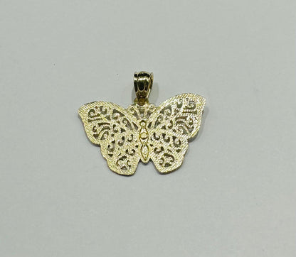 10K GOLD TWO TONED BUTTERFLY PENDANT