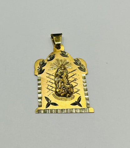 10K GOLD TWO TONED SAINT LAZARUS PENDANT- WEIGHT: 3.8gm