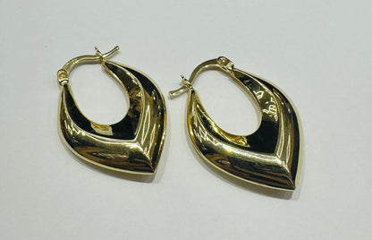 10K GOLD HOOP EARRINGS - WEIGHT: 3.0gm