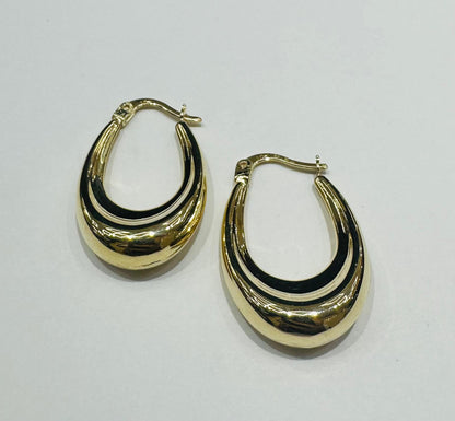 10K GOLD HOOP EARRINGS - WEIGHT: 2.3gm