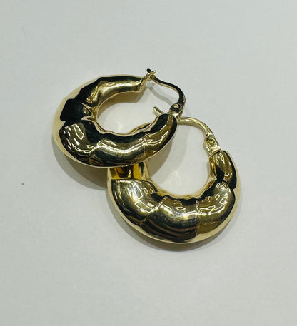 10K GOLD HOOP EARRINGS - WEIGHT: 3.4gm