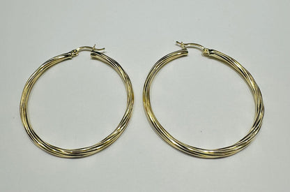 10K GOLD ROUND HOOP EARRINGS - WEIGHT: 4.0gm