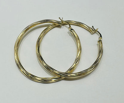 10K GOLD ROUND HOOP EARRINGS - WEIGHT: 4.0gm