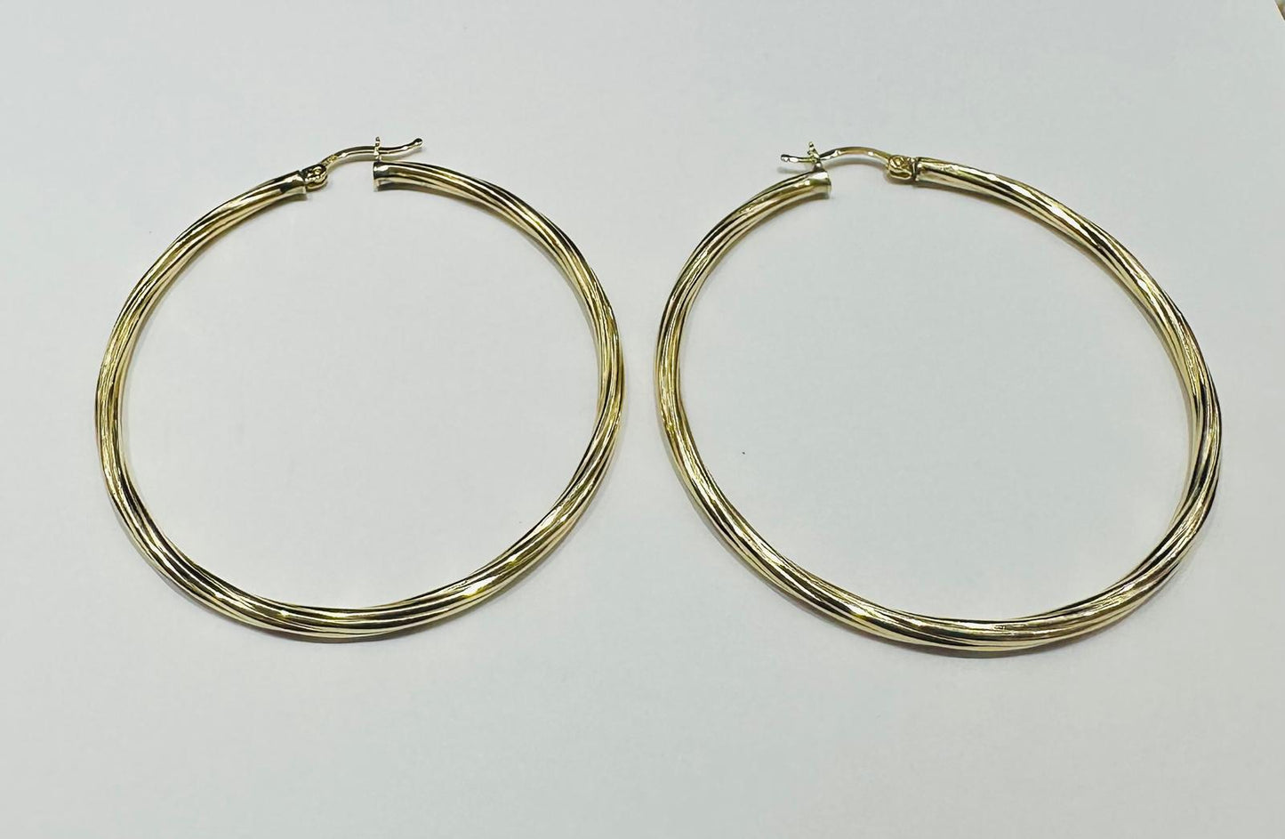 10K GOLD ROUND HOOP EARRINGS - WEIGHT: 4.9gm