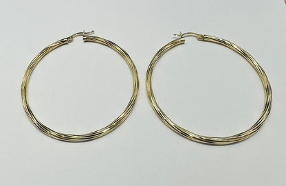 10K GOLD ROUND HOOP EARRINGS - WEIGHT: 4.9gm
