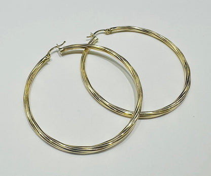 10K GOLD ROUND HOOP EARRINGS - WEIGHT: 4.9gm