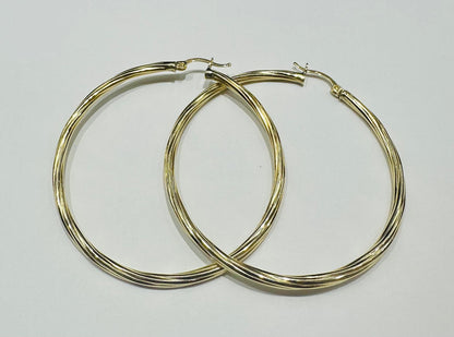 10K GOLD ROUND HOOP EARRINGS - WEIGHT: 4.9gm