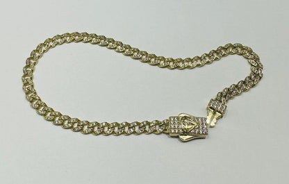10K GOLD CUBAN LINK CHAIN BRACELET - WEIGHT: 5.6gm