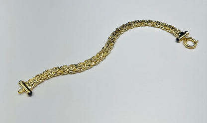 10K GOLD BYZANTINE LINK CHAIN BRACELET - WEIGHT: 11.4gm