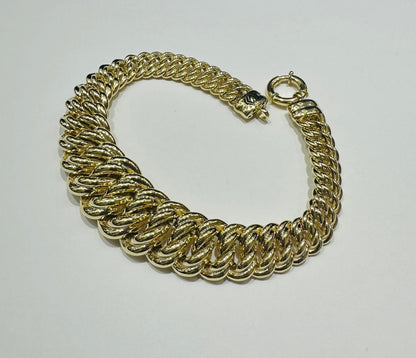10K GOLD FLAT BYZANTINE LINK CHAIN BRACELET - WEIGHT: 19.8gm