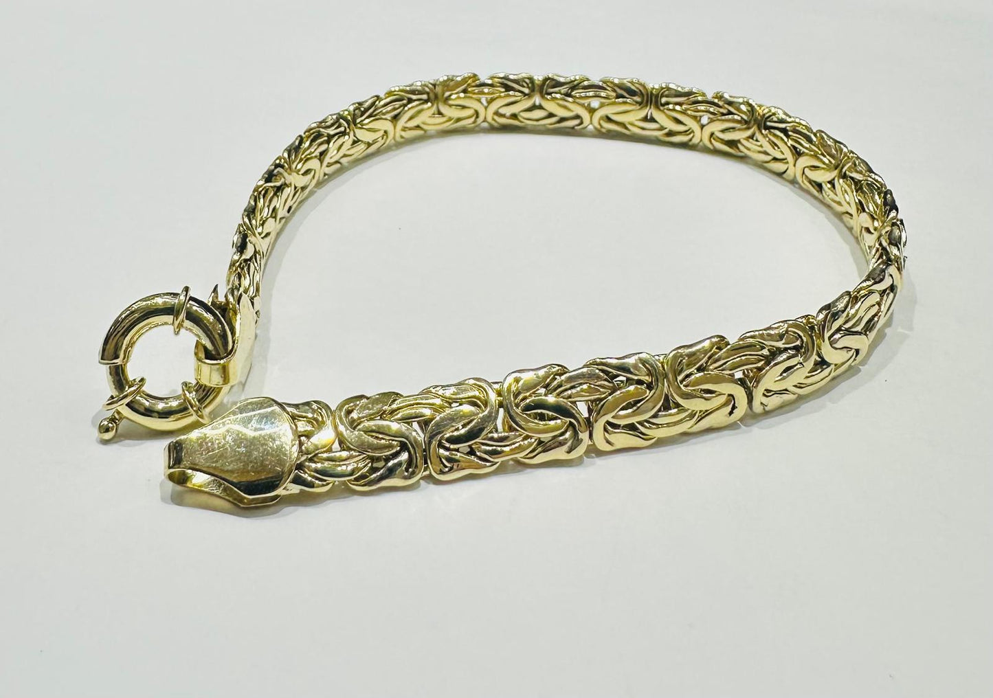 10K GOLD BYZANTINE LINK CHAIN BRACELET - WEIGHT: 7.4gm