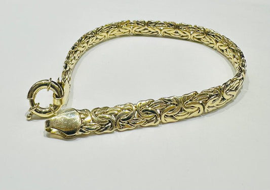 10K GOLD BYZANTINE LINK CHAIN BRACELET - WEIGHT: 7.4gm