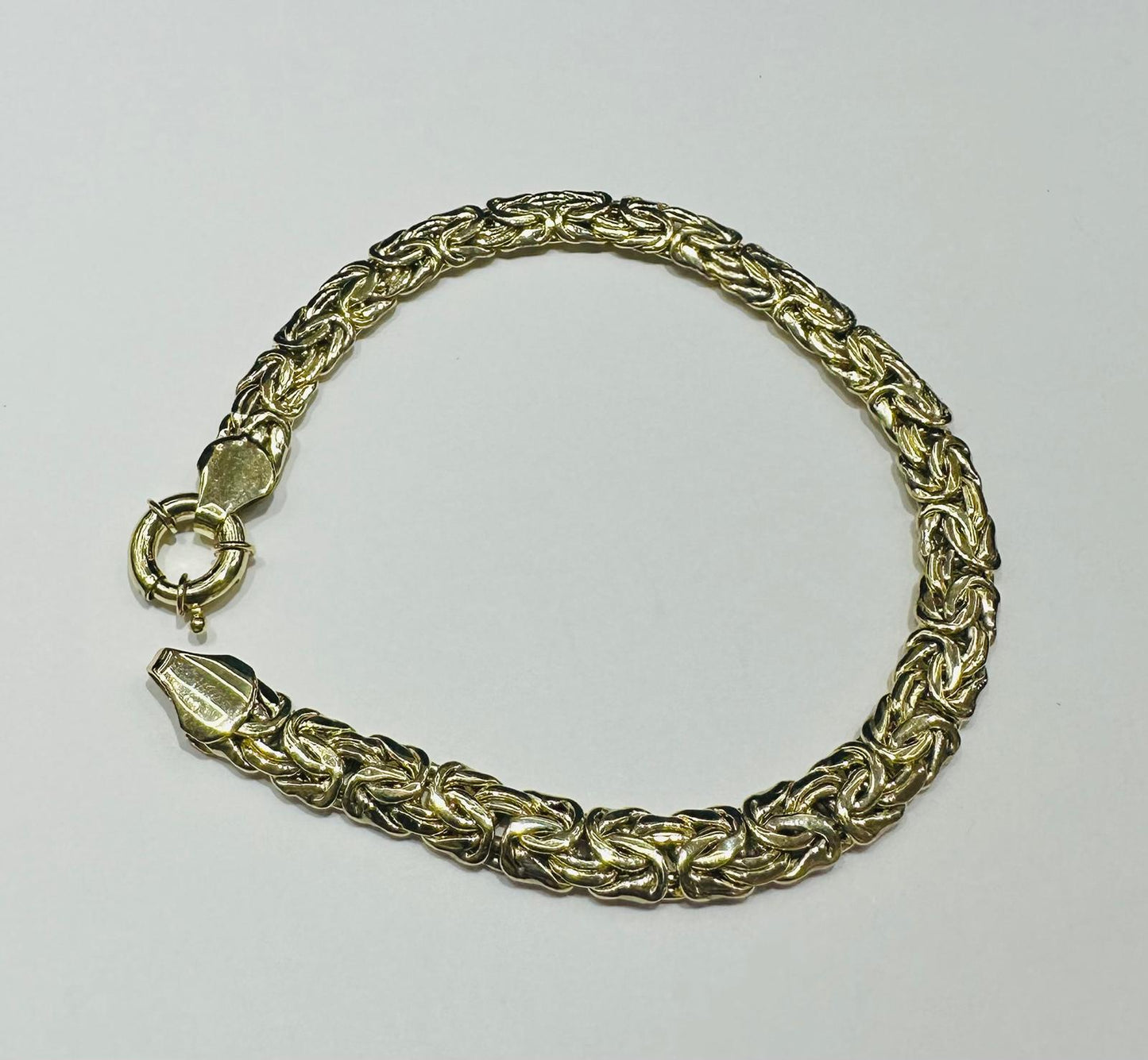 10K GOLD BYZANTINE LINK CHAIN BRACELET - WEIGHT: 7.4gm