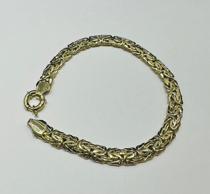 10K GOLD BYZANTINE LINK CHAIN BRACELET - WEIGHT: 7.4gm
