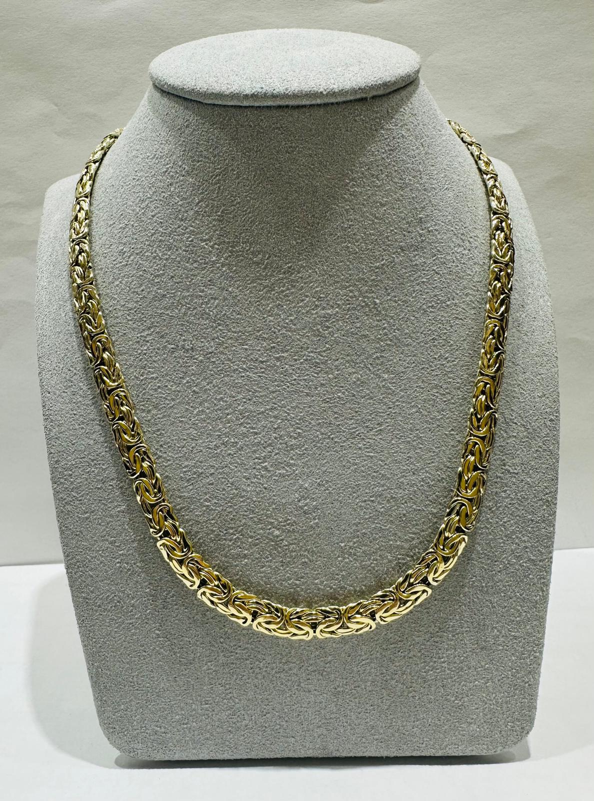 10K GOLD BYZANTINE LINK CHAIN NECKLACE- WEIGHT: 16.1gm