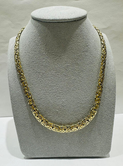 10K GOLD BYZANTINE LINK CHAIN NECKLACE- WEIGHT: 16.1gm