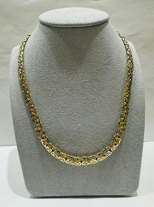 10K GOLD BYZANTINE LINK CHAIN NECKLACE- WEIGHT: 16.1gm