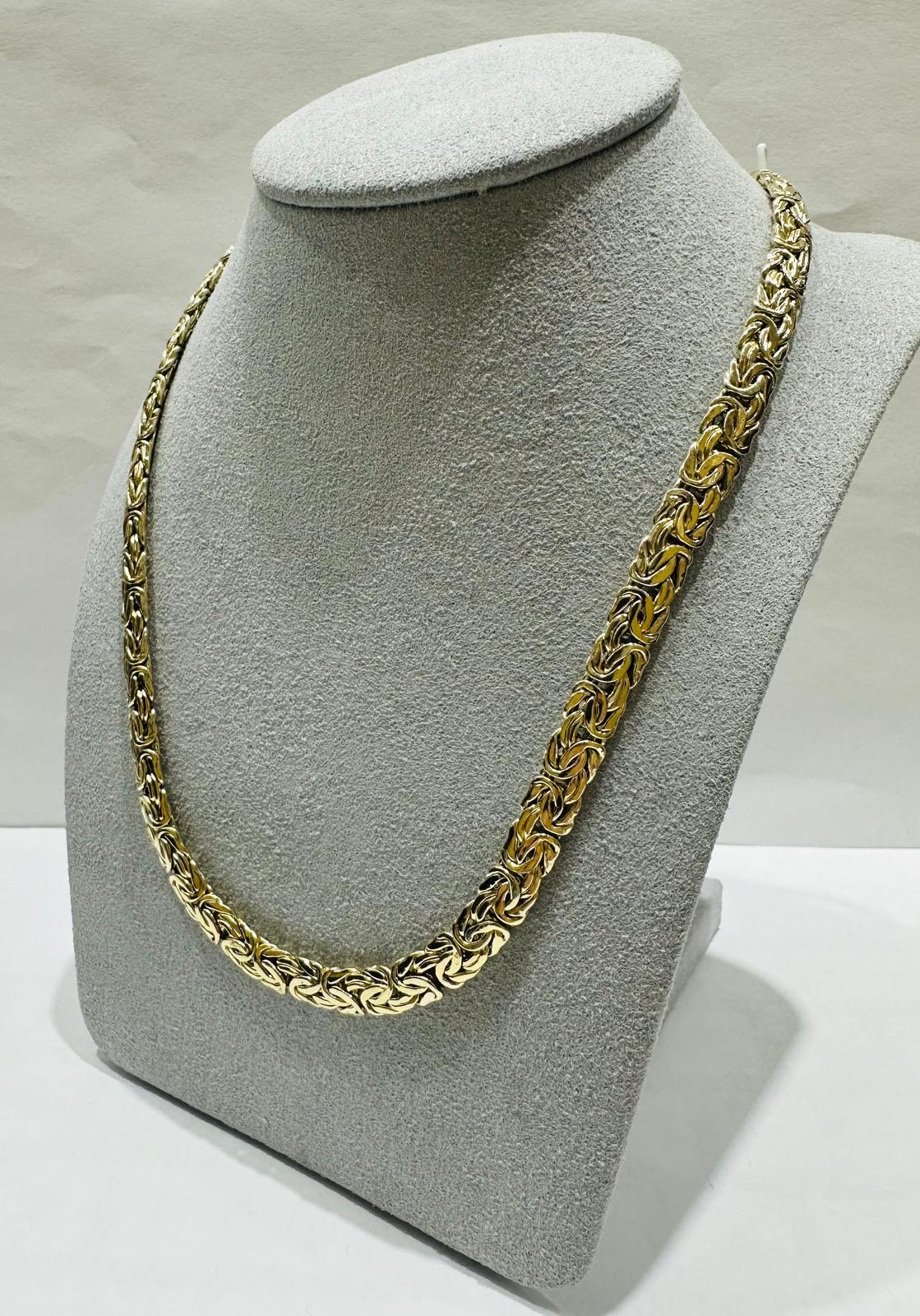 10K GOLD BYZANTINE LINK CHAIN NECKLACE- WEIGHT: 16.1gm