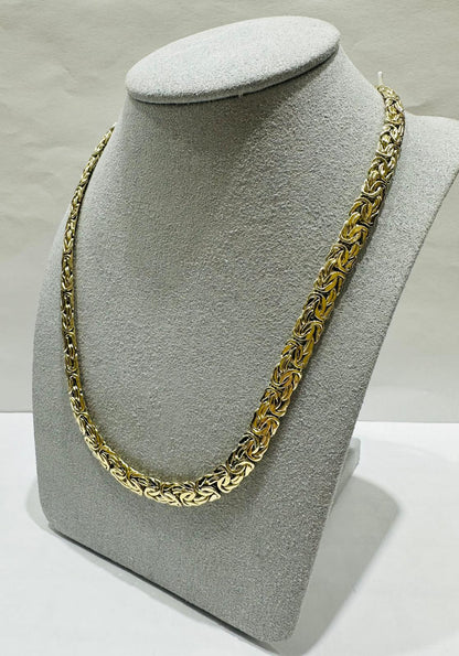 10K GOLD BYZANTINE LINK CHAIN NECKLACE- WEIGHT: 16.1gm