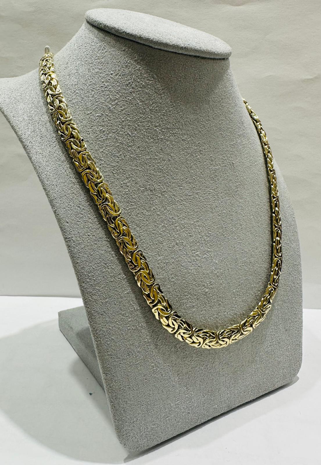 10K GOLD BYZANTINE LINK CHAIN NECKLACE- WEIGHT: 16.1gm