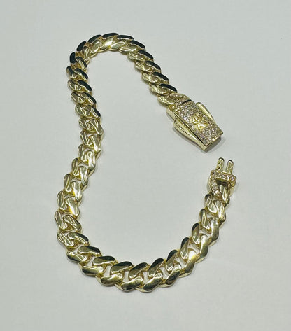 10K GOLD CUBAN LINK CHAIN BRACELET - WEIGHT: 9.8gm