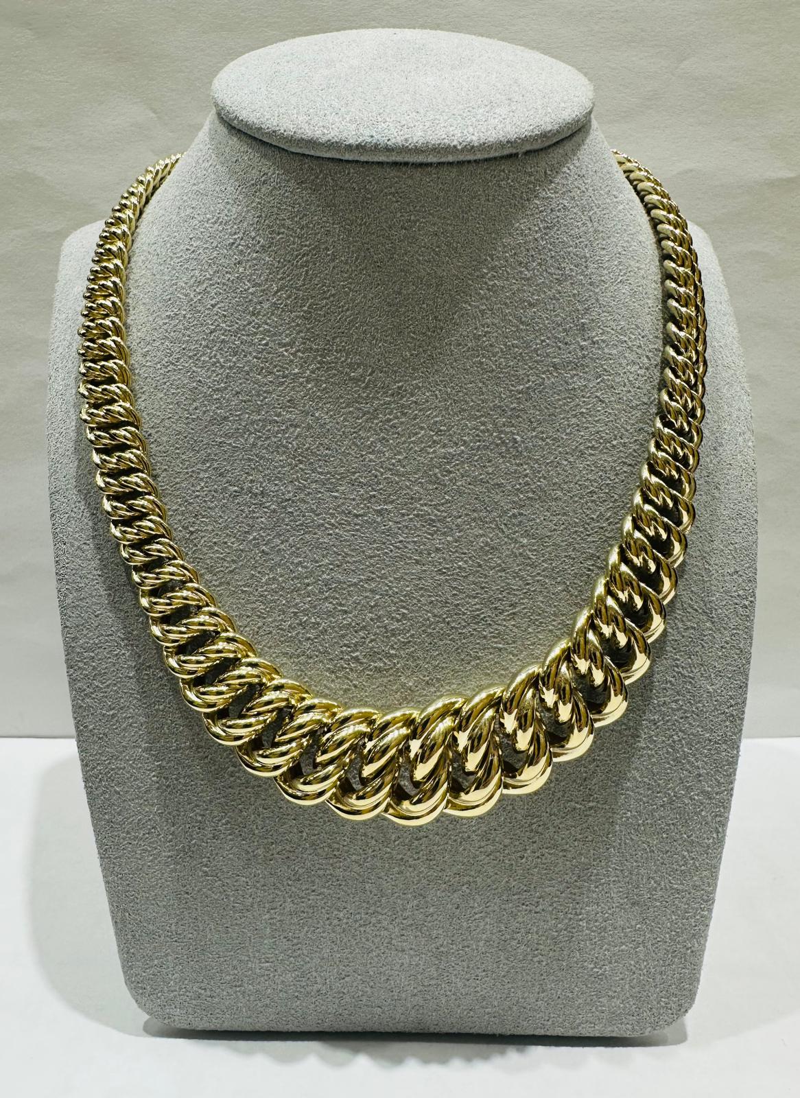 10K GOLD FLAT BYZANTINE LINK CHAIN NECKLACE- WEIGHT: 37.8gm