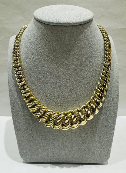 10K GOLD FLAT BYZANTINE LINK CHAIN NECKLACE- WEIGHT: 37.8gm