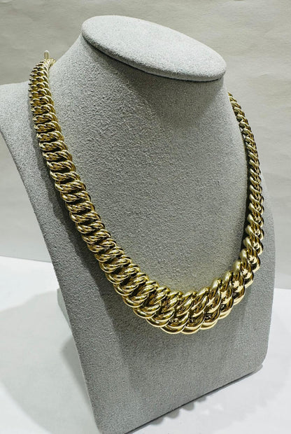 10K GOLD FLAT BYZANTINE LINK CHAIN NECKLACE- WEIGHT: 37.8gm