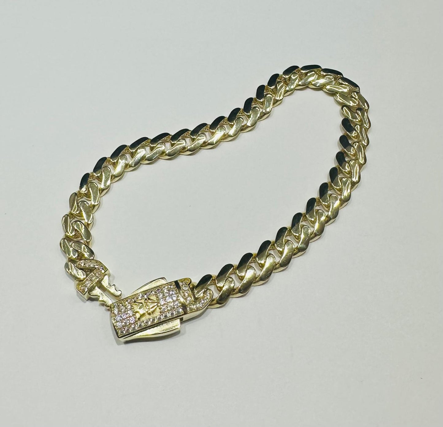 10K GOLD CUBAN LINK CHAIN BRACELET - WEIGHT: 9.8gm