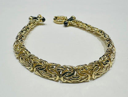 10K GOLD BYZANTINE LINK CHAIN BRACELET - WEIGHT: 11.4gm