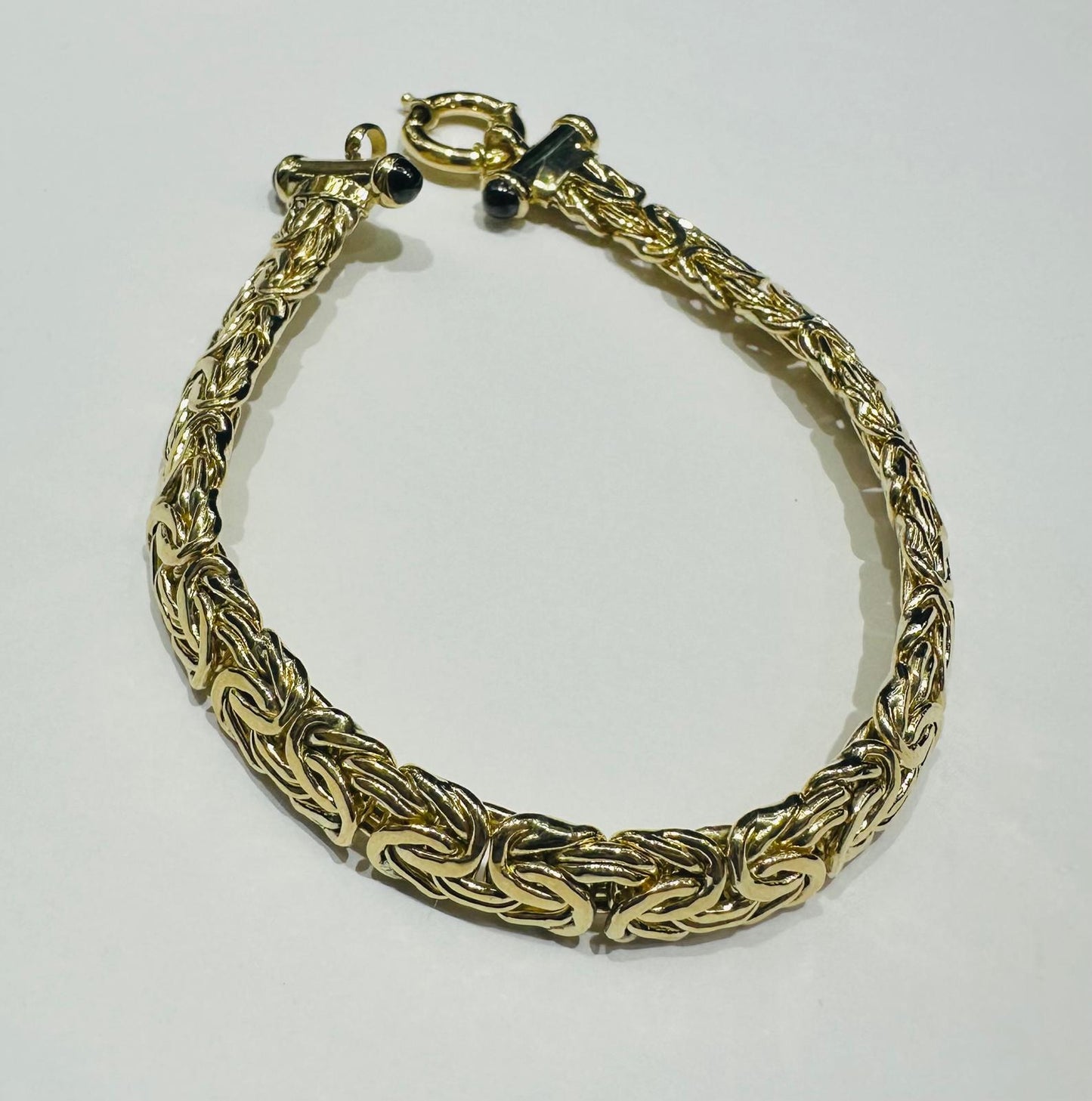10K GOLD BYZANTINE LINK CHAIN BRACELET - WEIGHT: 11.4gm