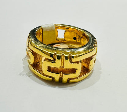 14K GOLD GREEK VERSACE RING- WEIGHT: 4.9gm