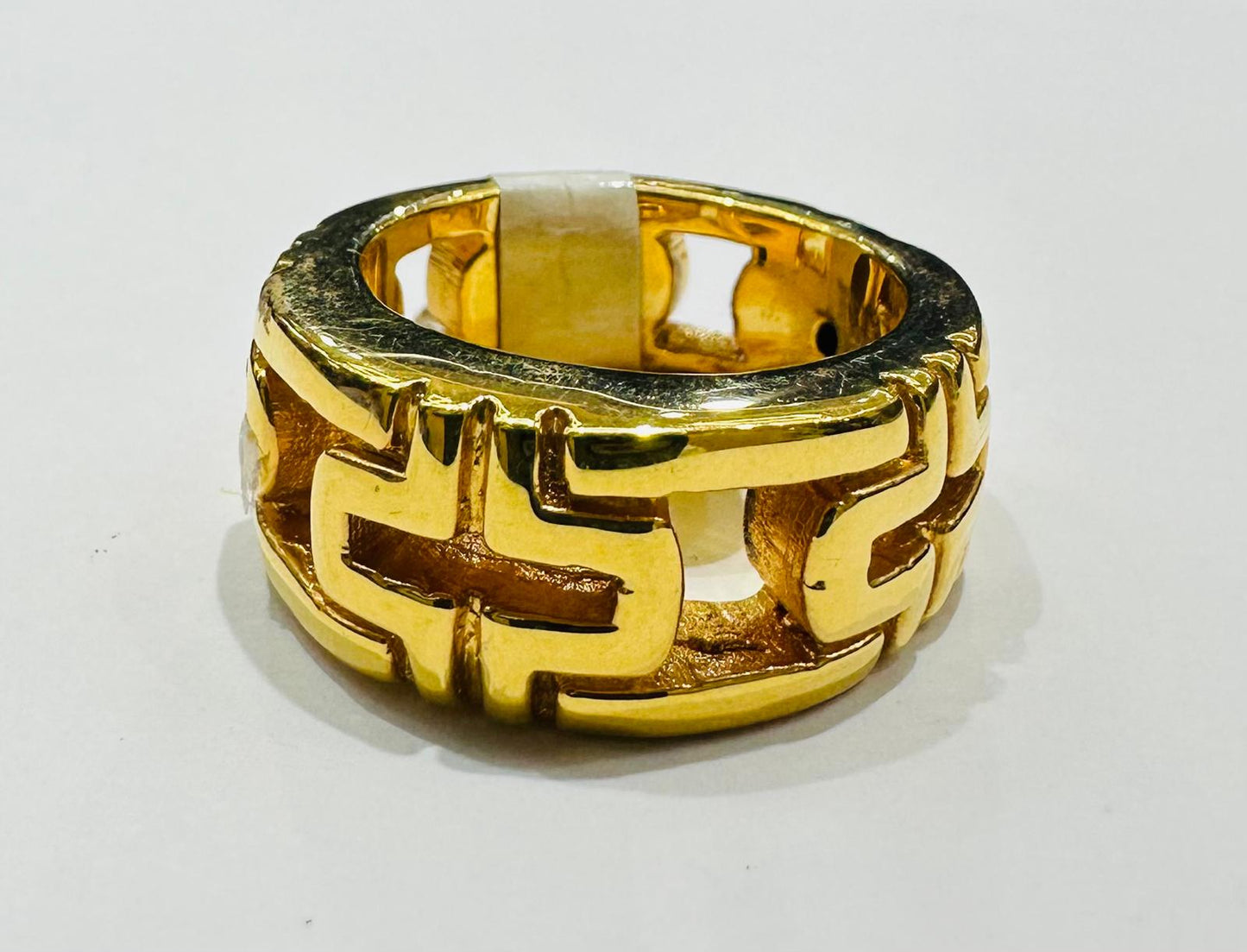 14K GOLD GREEK VERSACE RING- WEIGHT: 4.9gm