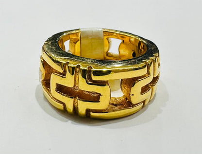 14K GOLD GREEK VERSACE RING- WEIGHT: 4.9gm